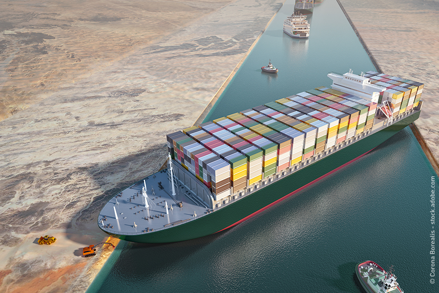 Containerschiff blockiert Suezkanal