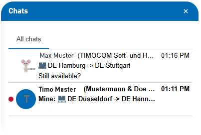 TIMOCOM komunikator – Centar za poruke