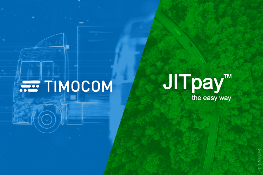 Das Bild zeigt das Logo von TIMOCOM und von JITpay.