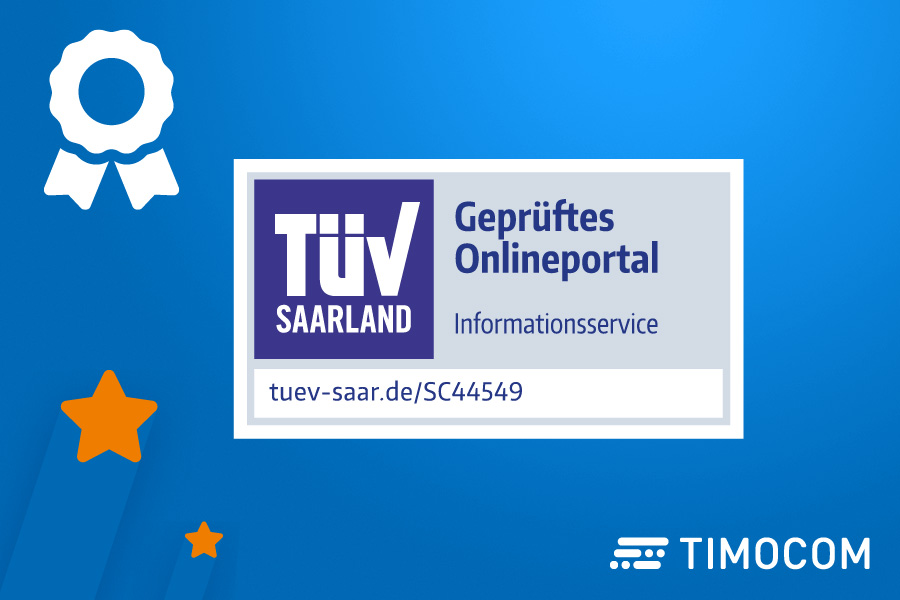 TÜV-Siegel Geprüftes Onlineportal für TIMOCOM