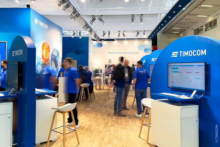 TIMOCOM Messestand auf der transport logistic 2023 in München.